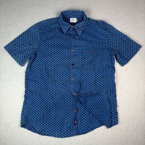 Faherty‎ Geometric Cotton Casual Short Sleeve Button-Up Shirt Blue - Men’s ( S )
